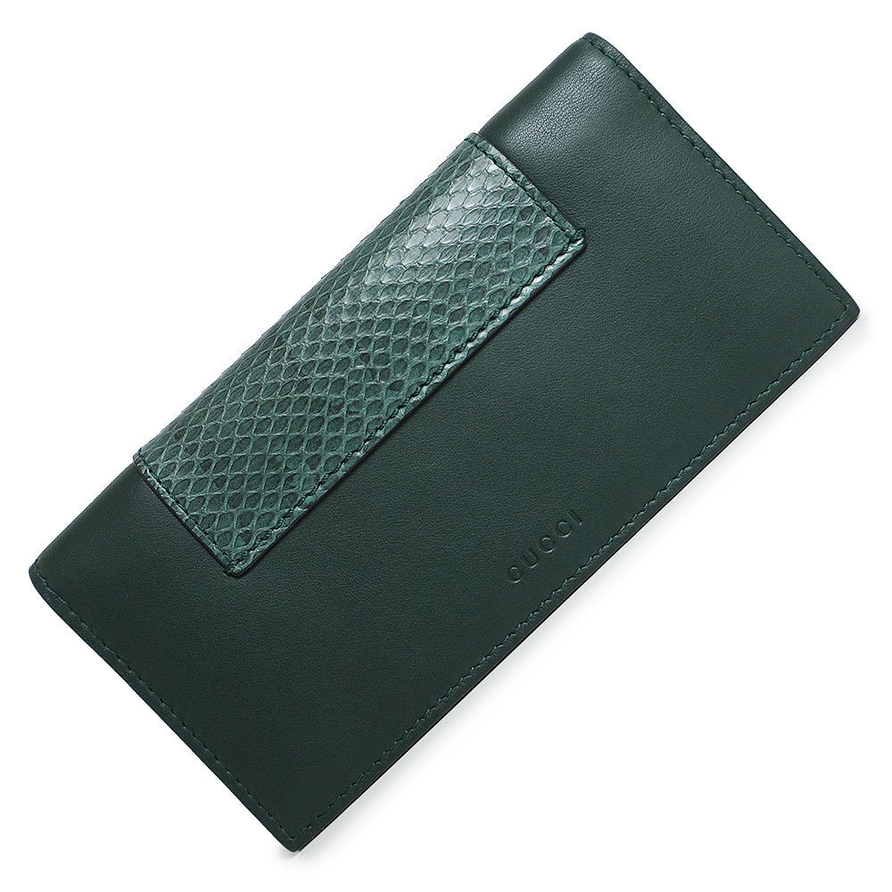 Gucci Wallet Exotic Leather Bill Python Long Fold… - image 1